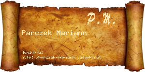 Parczek Mariann névjegykártya