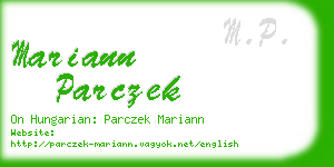 mariann parczek business card